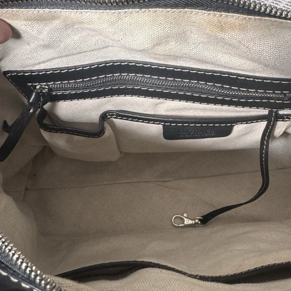 Michael Kors Astor Black Studded Leather Satchel ~ Top‑Handle Bag ~Silver Studs